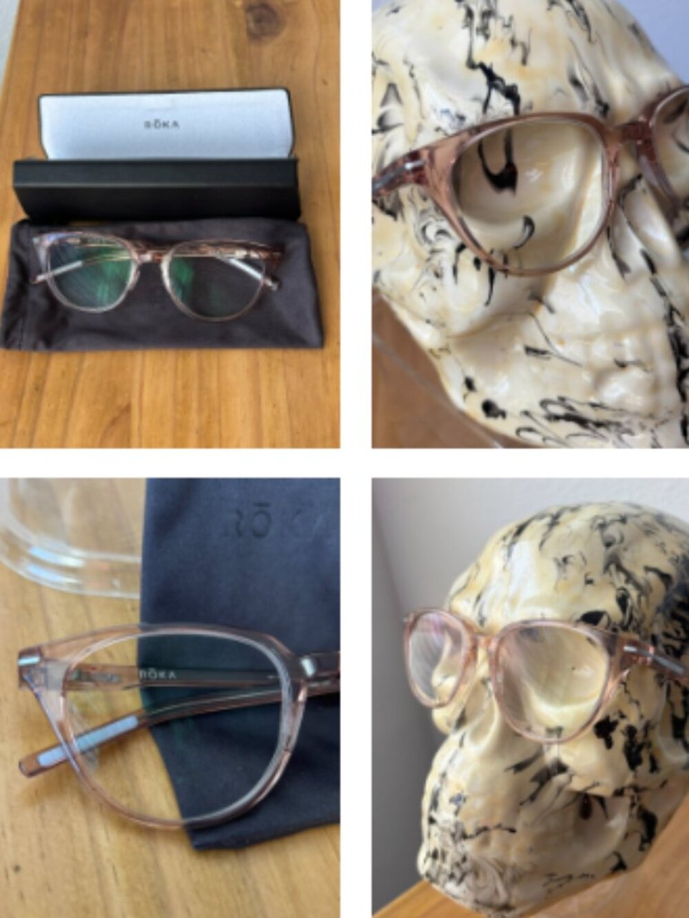 ROKA Lola Readers Glasses Frame Crystal Rose 51-20-140 FloatFit Non-Prescription